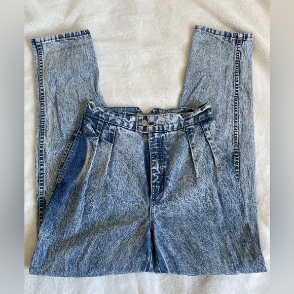 Vintage Guido acid wash jeans tapered 80s blue size 6 - Picture 3 of 7